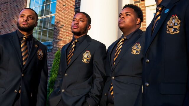 Delta Upsilon in year 2024 Ice Cold Brothers on the yard
