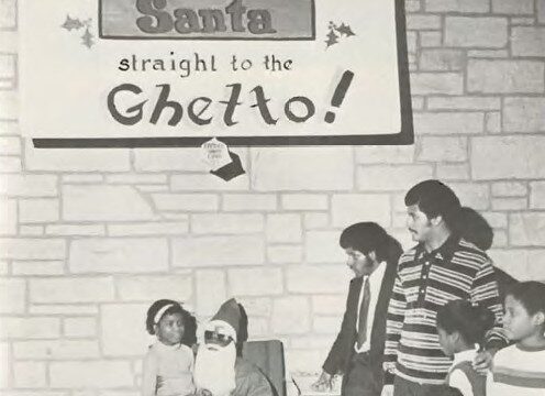 Epsilon Alpha Chapter brought Santa Claus to the Ghetto Blockhouse yearbook 1971