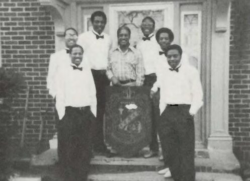Epsilon Alpha Chapter with shield Blockhouse yearbook pg 24 1981