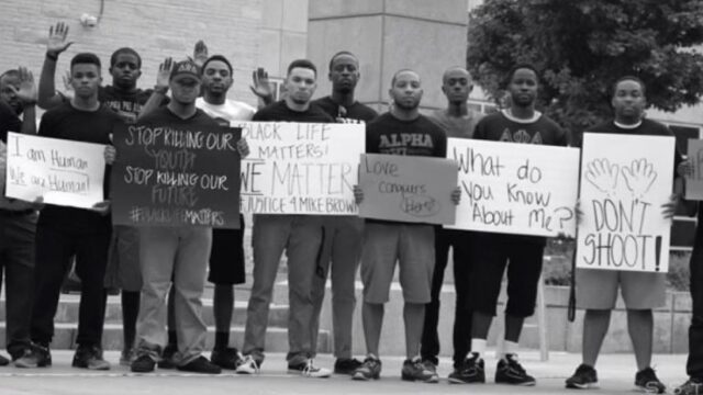 Kappa Tau 2014 Protesting the killing of Michael Brown